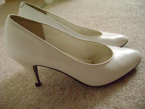 Women white leather shoes - women`s,