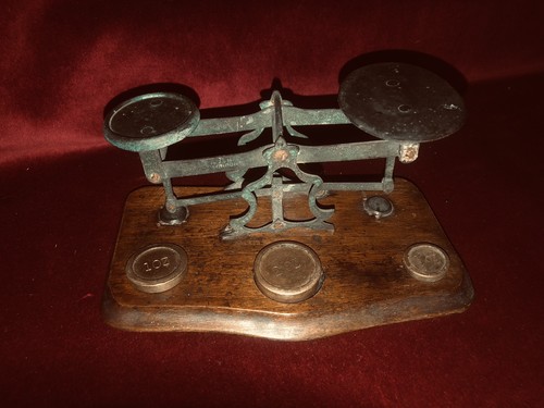 Vintage brass balance scales - balance,