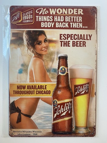 Schlitz beer malt liquor - schlitz, metal