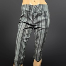 Vintage 90s Gray Striped Capri