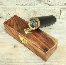 Antique Telescope Handheld Brass Wooden Box Optic Nautical Pirate Scope Spyglass