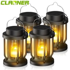 Solar Lantern Hanging Lights Flickering Flameless Candle Outdoor Garden Decor