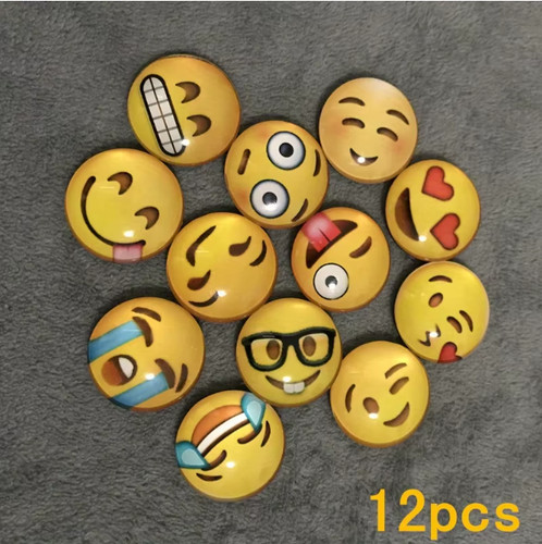 12pcs round smile face fridge - smile,