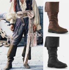 Medieval Viking Pirate Men Boots Nordic Jackboot Renaissance Steampunk Shoes