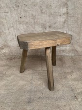 Rustic Pine Milking Stool / Plant Stand / 3 Leg Stool