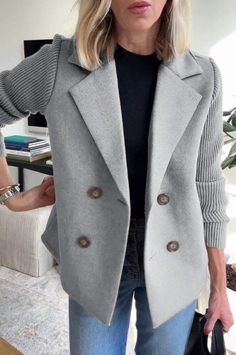 Ladies button loose blazer - button,