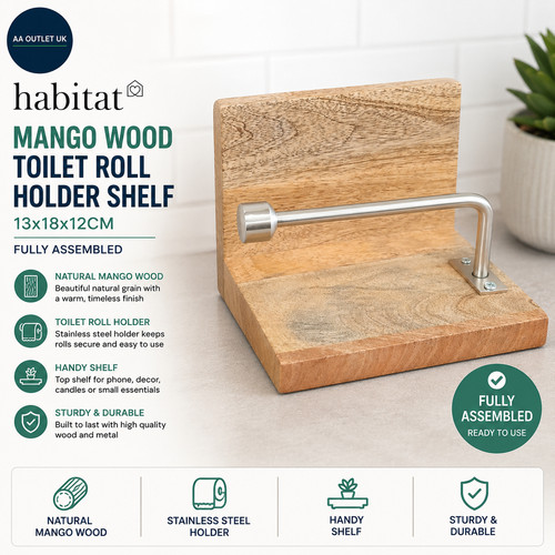 Habitat mango wood toilet roll - habitat,