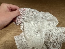 Stretch Lace Edging Trim Fabric, Per Metre - Floral - Cream