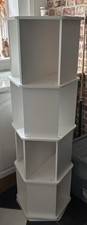 Bookcase Rotating Standing Storage Display 360° Bookshelf Floor Rack, 4-Tier