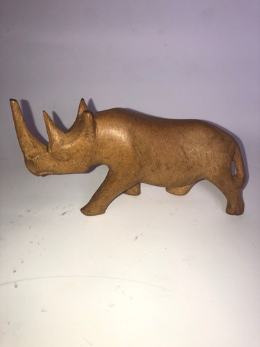 African rhino figurine wooden - african,