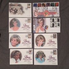 Diana Princess of Wales A Collection of 8 First Day Cover Stamps Mint Condition