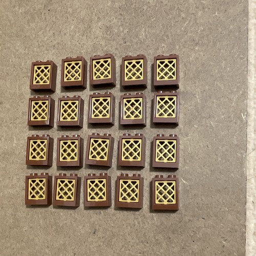 Lego brown window frames with - window,