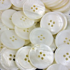 Mother of Pearl Shell 4 hole Sewing Knitting Buttons, Ivory, Many sizes B10