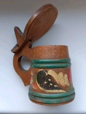 Wooden Stein Black Forest Wood Carving Mug Cup German 8cm Ornament 