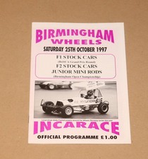 1997 Birmingham Brisca F1, F2 & Junior Mini Rods programme, 25 October