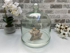 Huge 30cm Glass Cloche Bell Jar Dome w/ Handle Recycled Glass