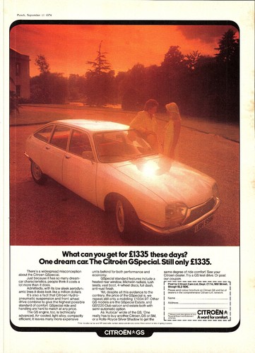 1974 advert citroen - 1974, 'gs