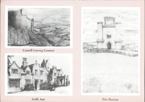 Vintage welsh postcard castell - postcard,