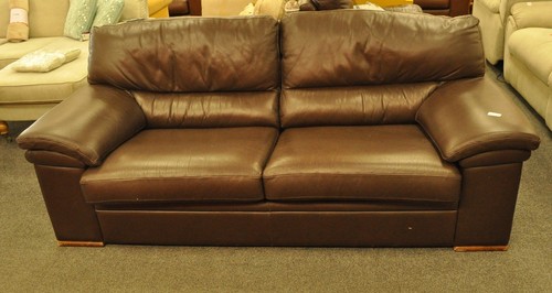 Brown leather suite - +, 1-
