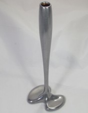 Modernist Candlestick Molten Metallic Look 33cm Moulded Manmade Vintage JG 93