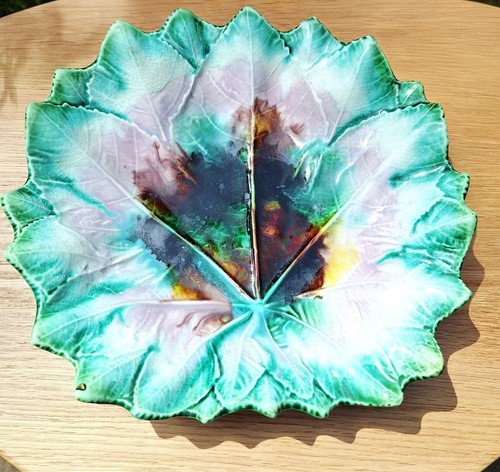 Antique english majolica leaf - antique,