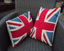 Fab Pair of Union Jack Cushions 15in x 11in