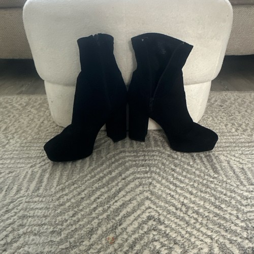 Womens black suede ankle - black,