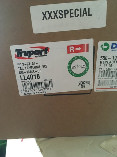 Rear light unit for peugoet - rear,