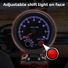 3.75'' Red LED Car Tachometer Gauge Shift Light Rev Counter 0-8000RPM Meter UK🔥