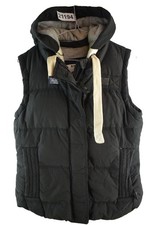 SUPERDRY Black university Gilet size M Womens Hooded Vest Casual Outdoors