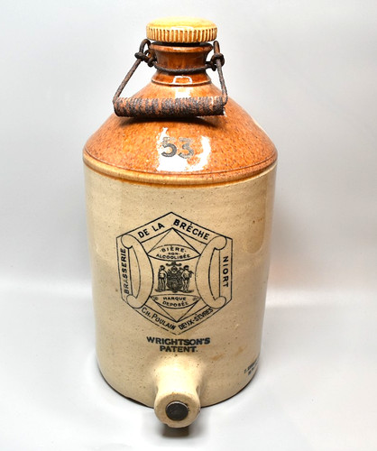 Rare vintage stoneware flagon - vintage,