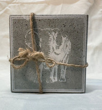 Set Of 4 Grey Slate Coasters