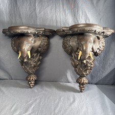 Matched Pair of Elephant Head