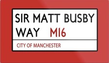 Sir Matt Busby Way Metal Sign, Football sign, Man Utd sign. Retro wall sign