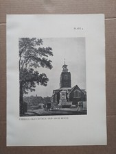Chelsea Old Church & Arch House, Chelsea, London - Antique Print - 1913