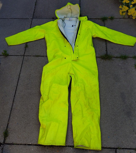 Mens yellow waterproof zip - yellow, up