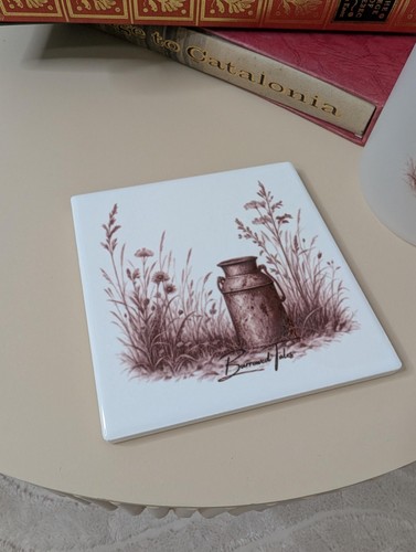 Milk churn ceramic coaster - churn,