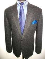 M&S PRATO ITALY TWEED WOOL CHECK Hacking Norfolk JACKET BLAZER SPORTS COAT 48