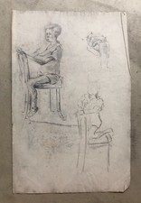 Antique drawing, sketch, young