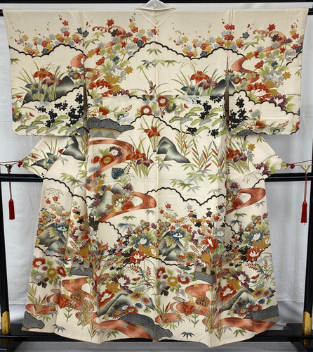 Japanese vintage kimono silk - kimono,