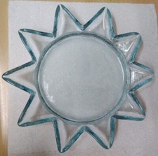Glass 5 Inch Star/Flower Candle Plate for Large Candles New Full Width 8.25 inch
