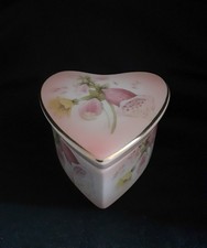 Royal Worcester Porcelain Spode Palissy Foxglove Design Heart-Shaped Trinket Box