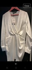 Zara White Satin Dress
