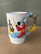 Walt Disney's World On Ice 3D Plastic Mug Cup 1990 Vintage Collectible Souvenir