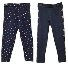 Ex M & S Girls Leggings Trousers Stars HeartsGlitter NEW 6-16 Years