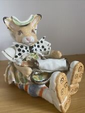 Artisan Studio Pottery Large Hare Figurine Golf Bag Signed Dicey
