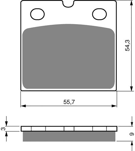 Brake disc pads - pads, r/h