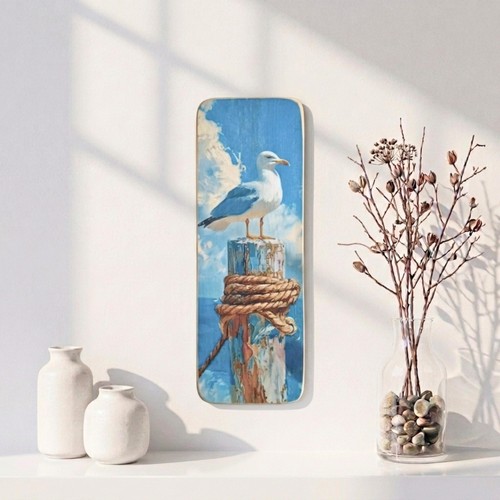 Handmade seagull wooden plaque - handmade,