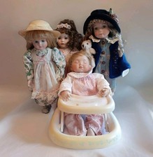 Porcelain Doll Collection 4 Dolls Vintage Collectables Job Lot For RAFA Charity
