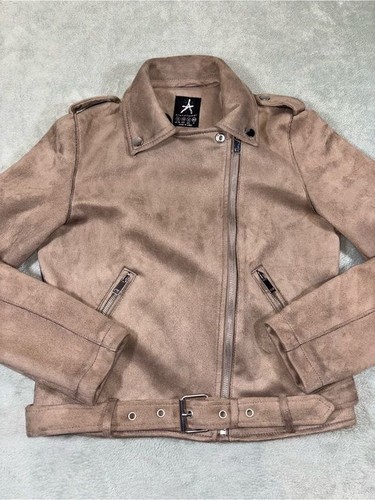 Atmosphere tan faux suede moto - tan,